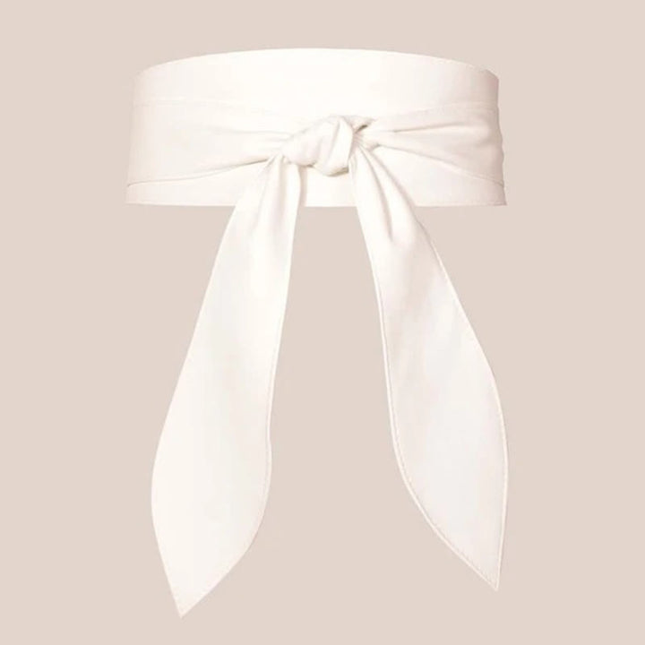 Damen-Korsettgürtel aus Leder mit breitem Bund und Wickeldesign - Weiß - image 2