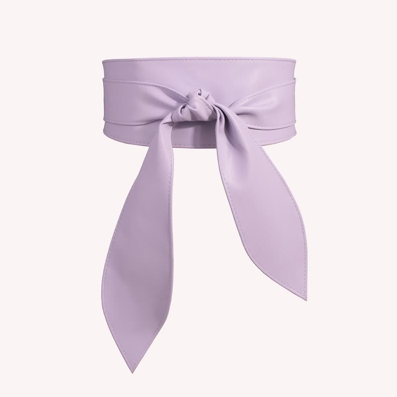 Damen-Korsettgürtel aus Leder mit breitem Bund und Wickeldesign - Hellviolett - image 8