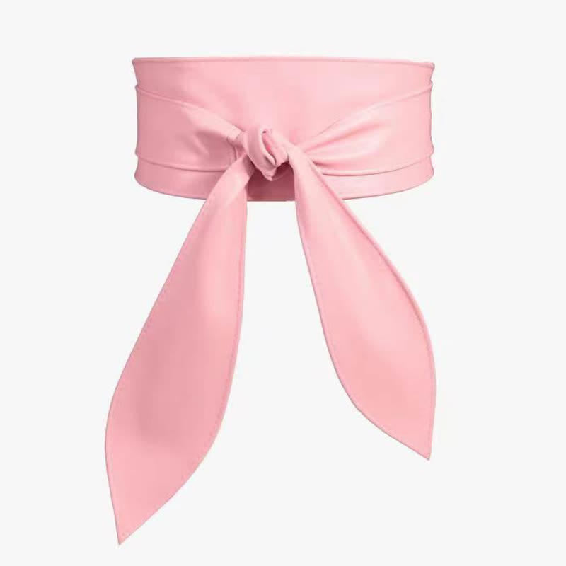 Damen-Korsettgürtel aus Leder mit breitem Bund und Wickeldesign - Rosa - image 5