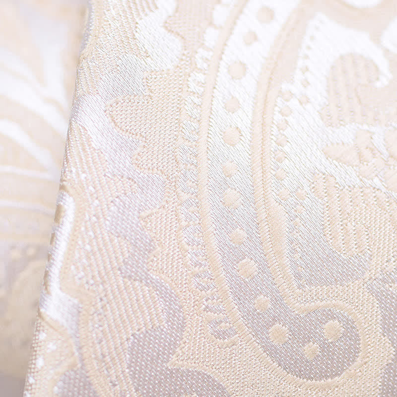 2-teiliges Herren-Krawatten-Corsagen-Set mit breiten Paisley-Motiven in Champagner