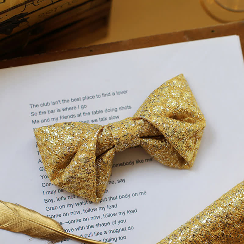 Goldene Fliege mit glitzernden, glänzenden Details für Herren
