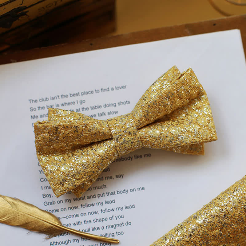 Goldene Fliege mit glitzernden, glänzenden Details für Herren