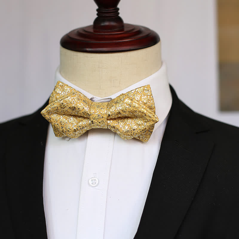 Goldene Fliege mit glitzernden, glänzenden Details für Herren