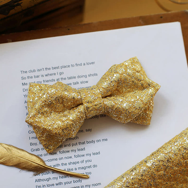 Goldene Fliege mit glitzernden, glänzenden Details für Herren