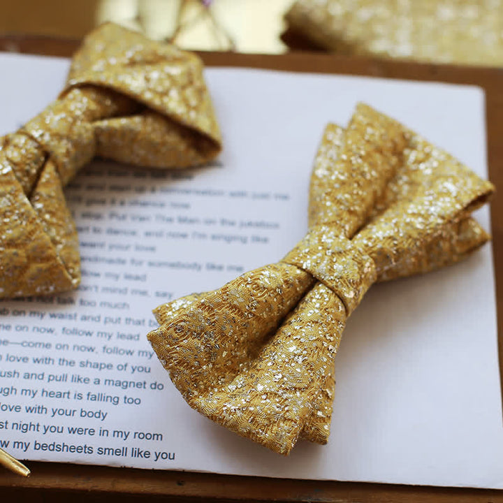 Goldene Fliege mit glitzernden, glänzenden Details für Herren