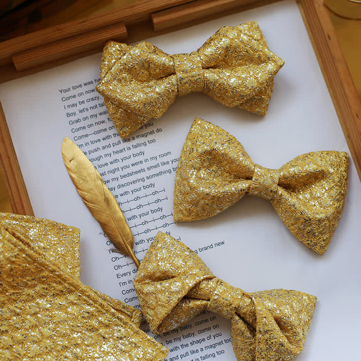 Goldene Fliege mit glitzernden, glänzenden Details für Herren