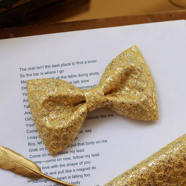 Goldene Fliege mit glitzernden, glänzenden Details für Herren