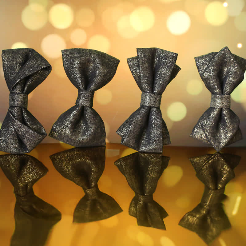 Schwarze Fliege für Herren mit dezenten goldenen glitzernden Details