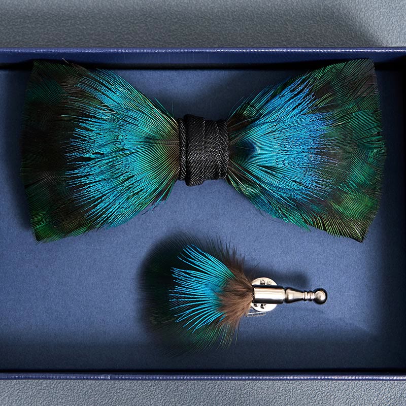 Kinder Aurora Blauer & Grün Federfliege mit Reversnadel - image 4