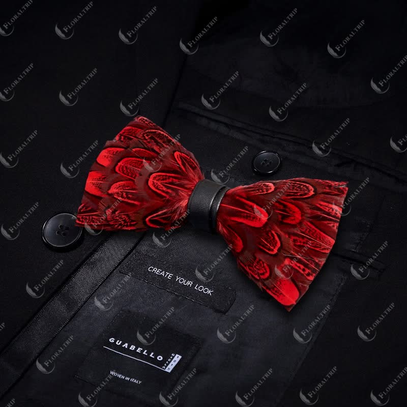 Crison &amp; Black Pfauenfeder Fliege mit Reversnadel