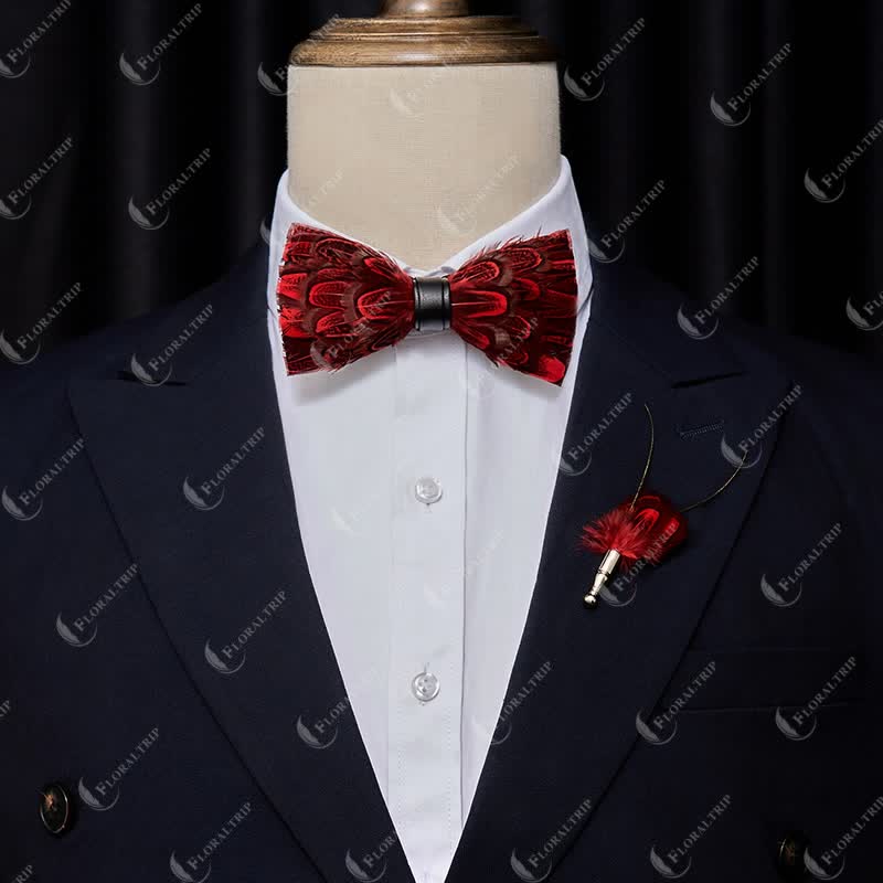 Crison &amp; Black Pfauenfeder Fliege mit Reversnadel