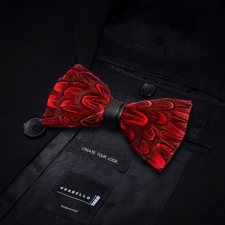 Crison &amp; Black Pfauenfeder Fliege mit Reversnadel