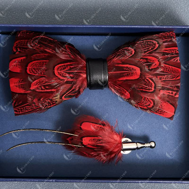 Crison &amp; Black Pfauenfeder Fliege mit Reversnadel