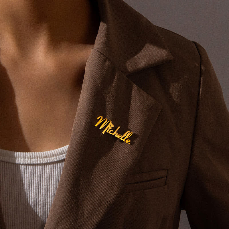 Gold Benutzerdefinierte Ihr Name Personalisierte Edelstahl Brosche