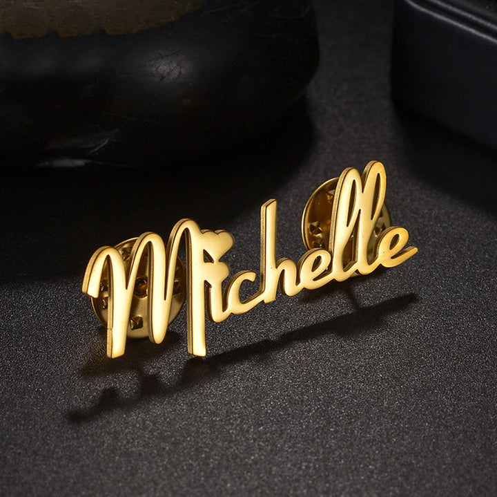 Gold Benutzerdefinierte Ihr Name Personalisierte Edelstahl Brosche