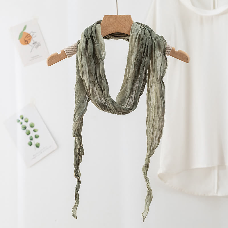 Modischer, dünner, langer Schal mit Batikmuster und Falten für Damen