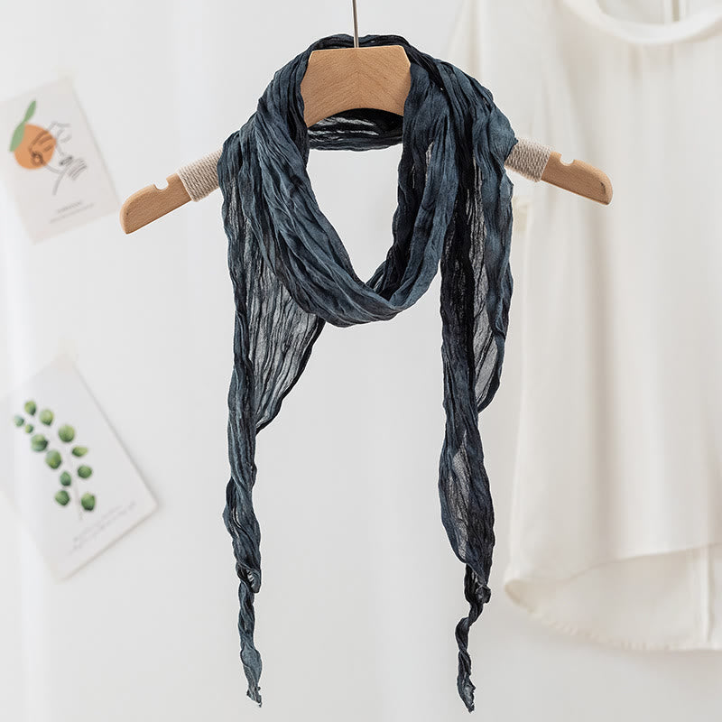 Modischer, dünner, langer Schal mit Batikmuster und Falten für Damen