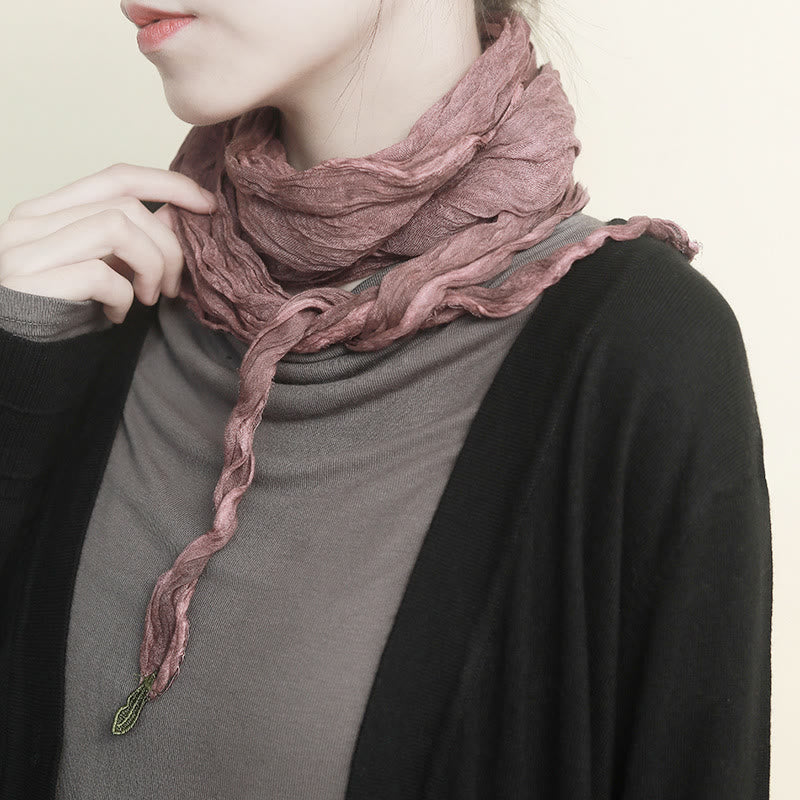Modischer, dünner, langer Schal mit Batikmuster und Falten für Damen