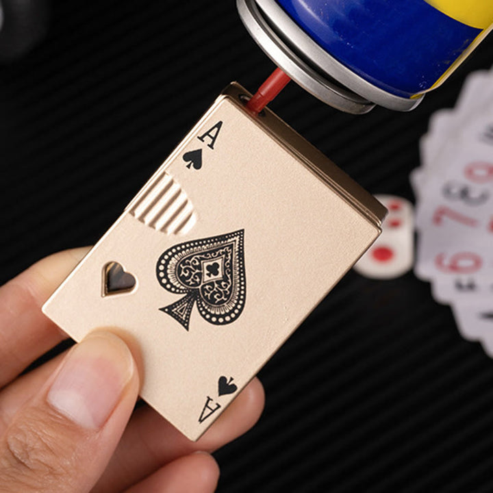 Poker Luminous Visible Air Tank Nachfüllbares Butanfeuerzeug