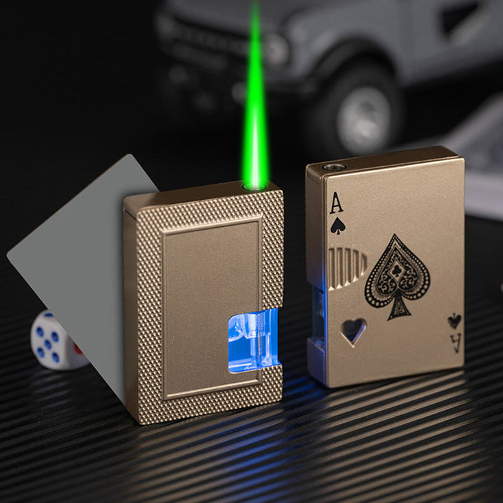 Poker Luminous Visible Air Tank Nachfüllbares Butanfeuerzeug