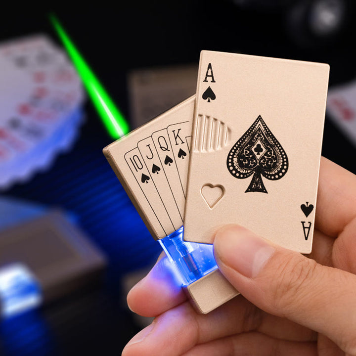 Poker Luminous Visible Air Tank Nachfüllbares Butanfeuerzeug