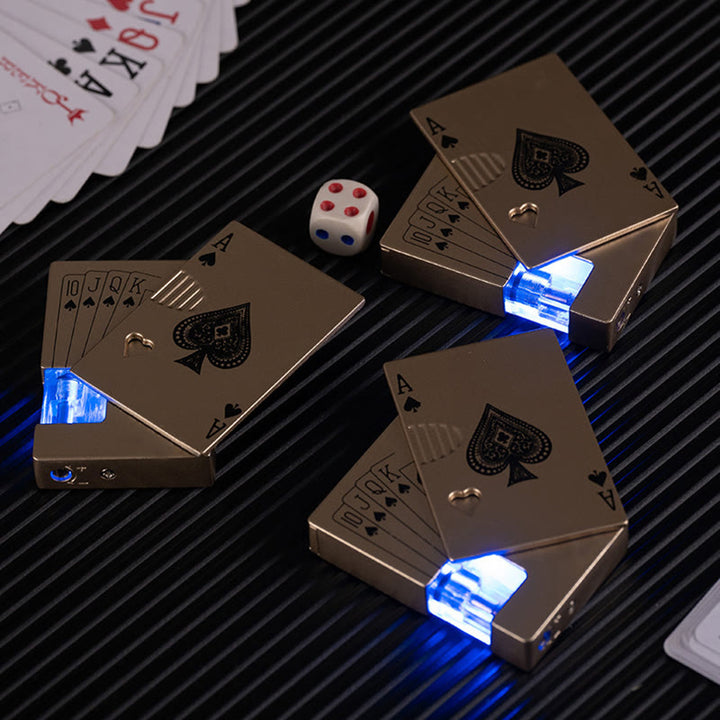 Poker Luminous Visible Air Tank Nachfüllbares Butanfeuerzeug