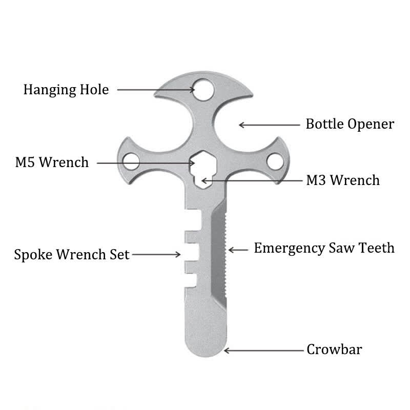 Outdoor Tragbarer Mini-Brecheisen-Flaschenöffner Kreuz EDC Schlüsselanhänger