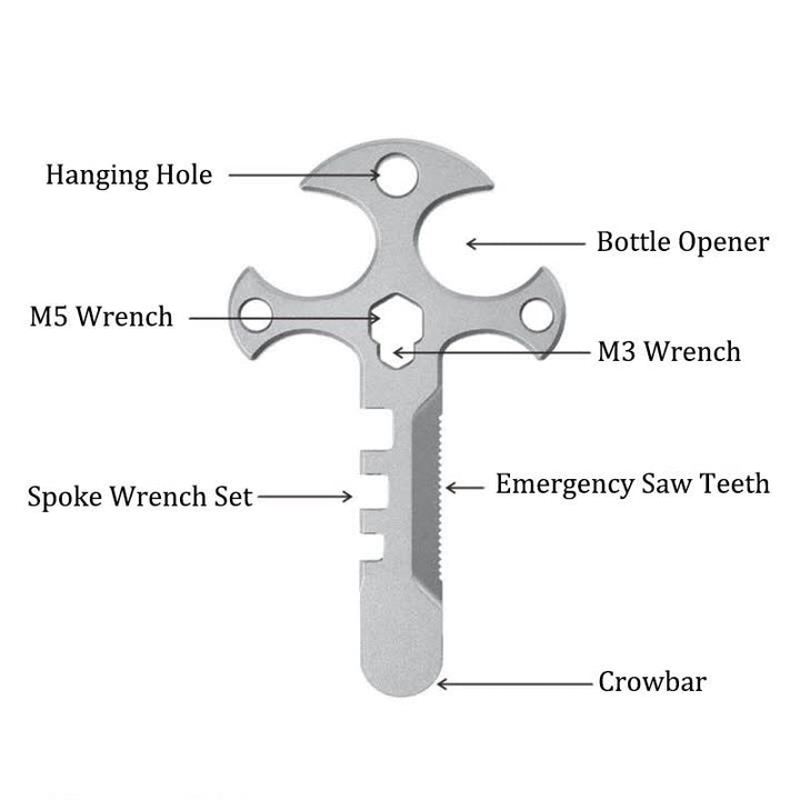 Outdoor Tragbarer Mini-Brecheisen-Flaschenöffner Kreuz EDC Schlüsselanhänger