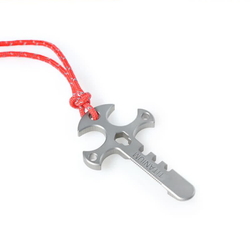 Outdoor Tragbarer Mini-Brecheisen-Flaschenöffner Kreuz EDC Schlüsselanhänger