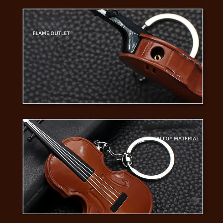 Styling Niedlicher Violine Butan Feuerzeug Schlüsselanhänger