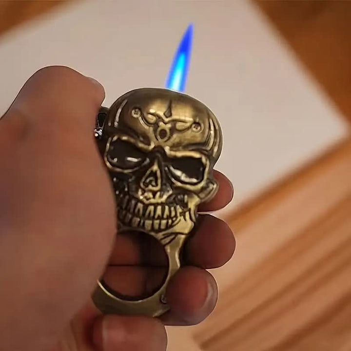Noble Skull Face Multifunktionswerkzeug Butanfeuerzeug Schlüsselanhänger