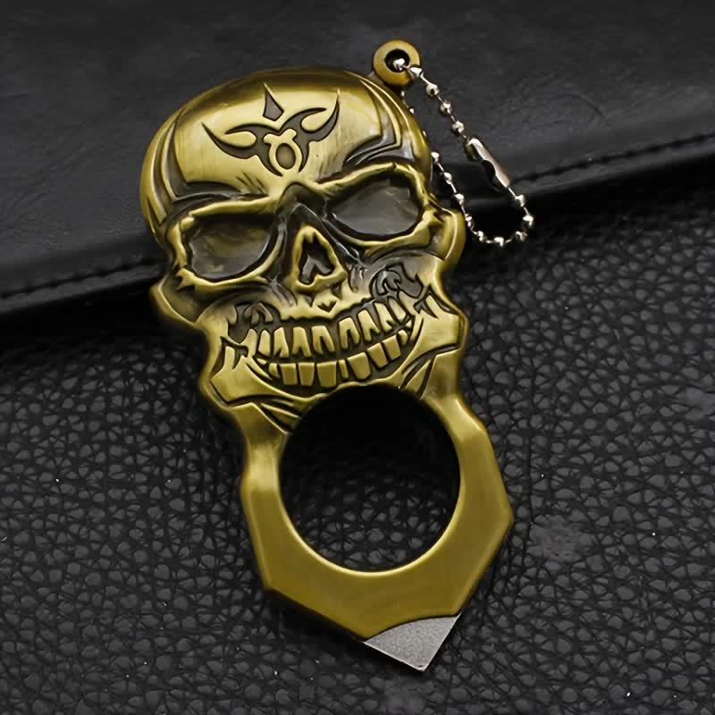 Noble Skull Face Multifunktionswerkzeug Butanfeuerzeug Schlüsselanhänger