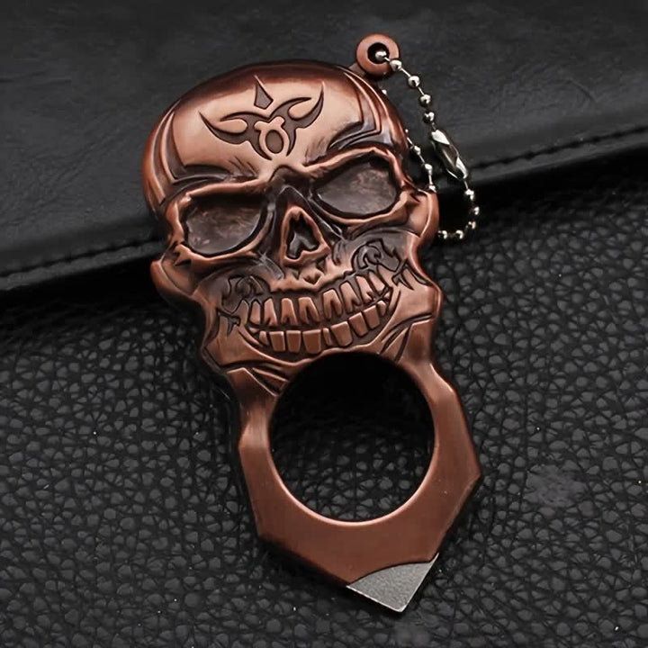 Noble Skull Face Multifunktionswerkzeug Butanfeuerzeug Schlüsselanhänger