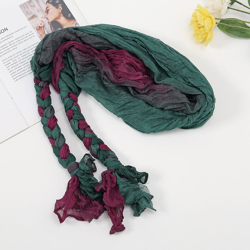 Buntes Stirnband für Damen, geflochten, gedreht, geknotet, Schal
