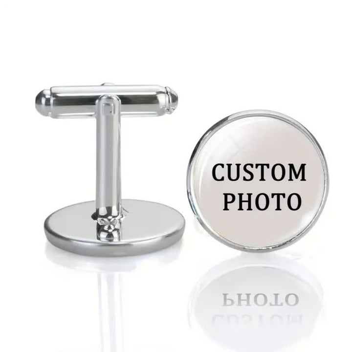 1 Paar Manschettenknöpfe mit individuellem Foto - Silber - image 2
