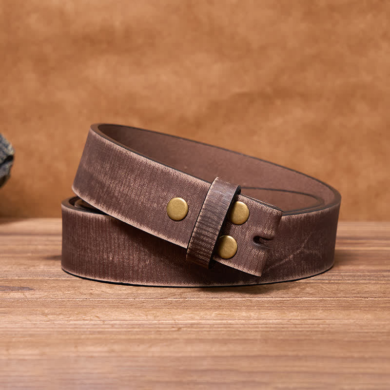 Einfacher Ledergürtel mit individueller Monogramm-Schnalle aus Edelstahl zum Selbermachen - Spiegel Silber - Brauner Distressed-Gürtel - 42 - image 10