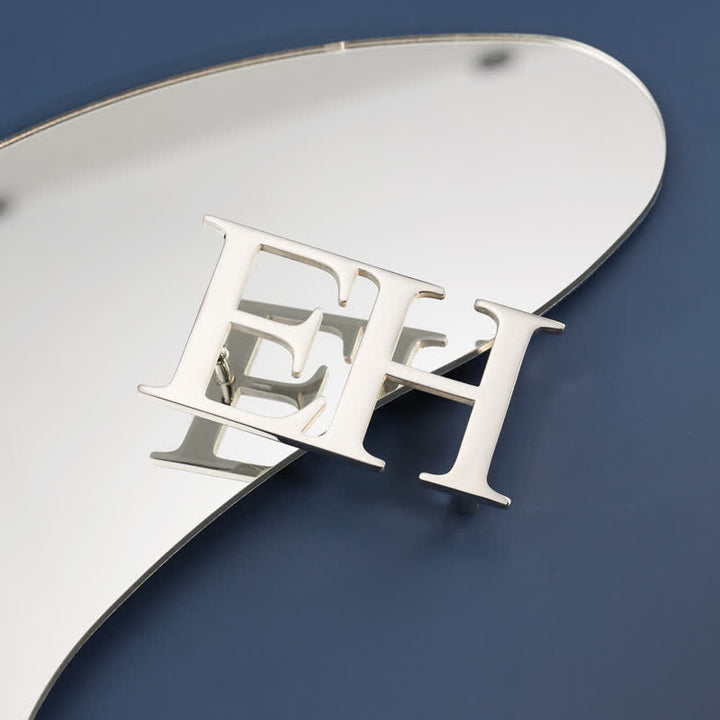 Benutzerdefinierte große Initialen Silber DIY Schnalle Ledergürtel