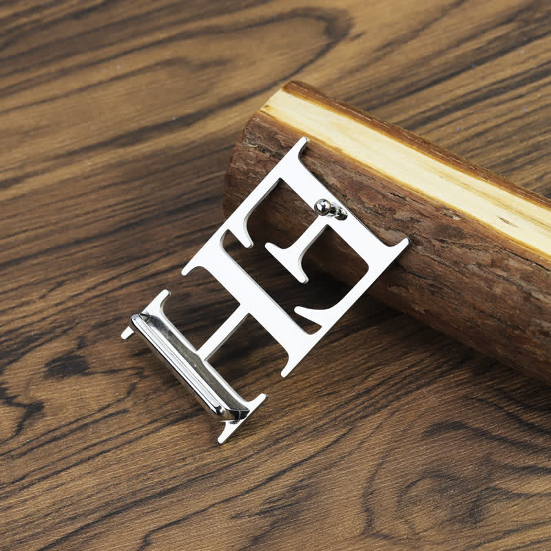 Benutzerdefinierte große Initialen Silber DIY Schnalle Ledergürtel
