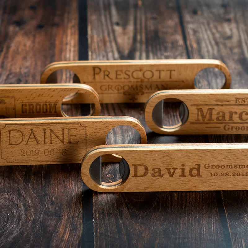 Bräutigam Geschenk Custom Carving Holz Flaschenöffner - image 1
