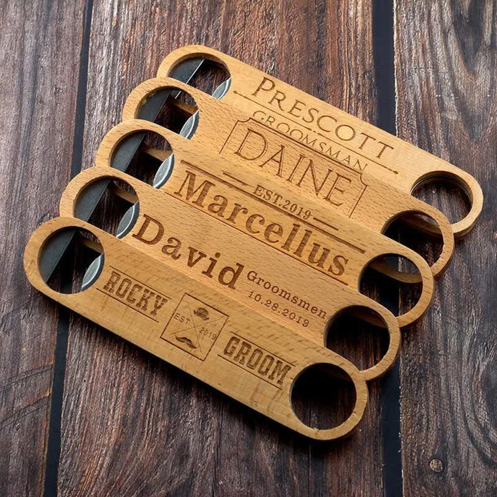 Bräutigam Geschenk Custom Carving Holz Flaschenöffner - Holz - image 0