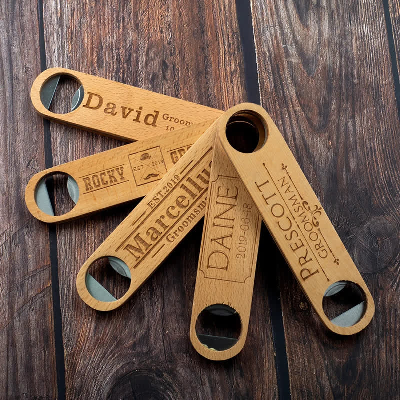 Bräutigam Geschenk Custom Carving Holz Flaschenöffner - image 4