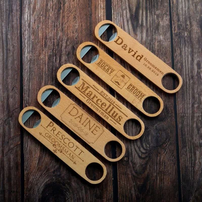 Bräutigam Geschenk Custom Carving Holz Flaschenöffner