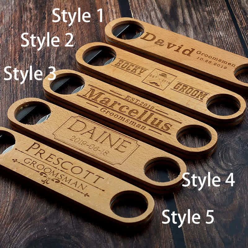 Bräutigam Geschenk Custom Carving Holz Flaschenöffner - image 2