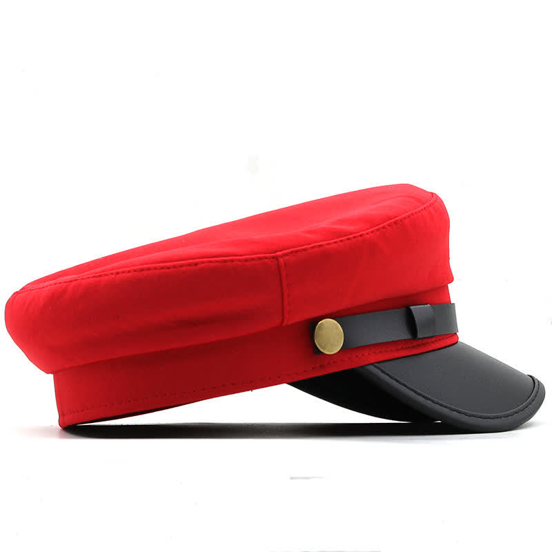 Damen Schiffsanker Marinemütze Flat Top Baskenmütze