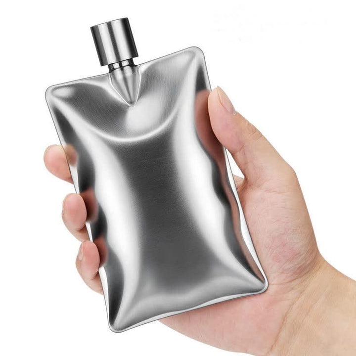 6 oz unregelmäßige kreative Edelstahl gewellte tragbare Flasche
