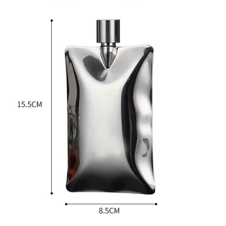6 oz unregelmäßige kreative Edelstahl gewellte tragbare Flasche