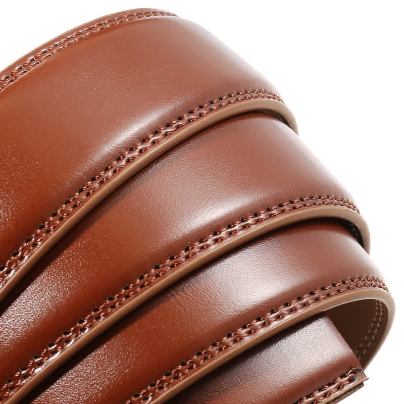 Schwarzer Ledergürtel mit quadratischer Automatikschnalle - image 9