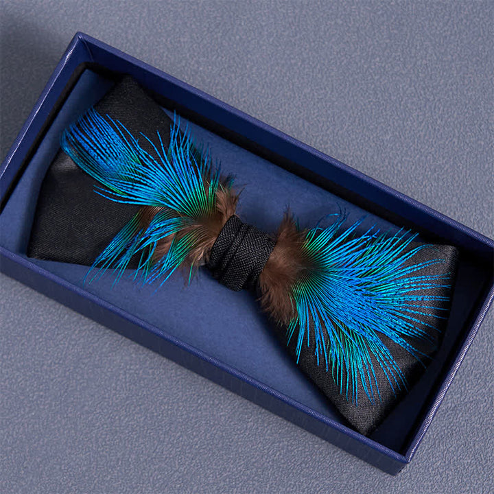 Elegante Blau & Schwarz Federfliege - image 2