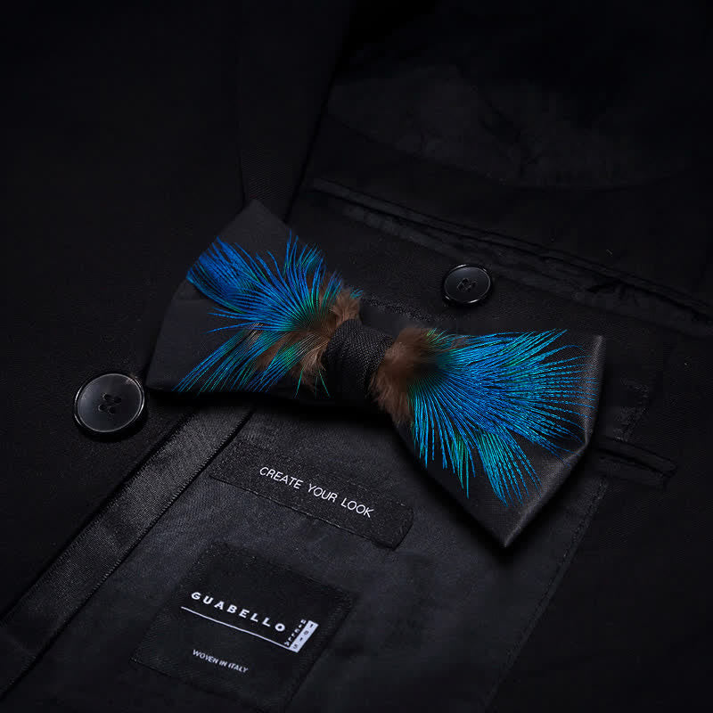 Elegante Blau & Schwarz Federfliege - Blau & Schwarz - image 0