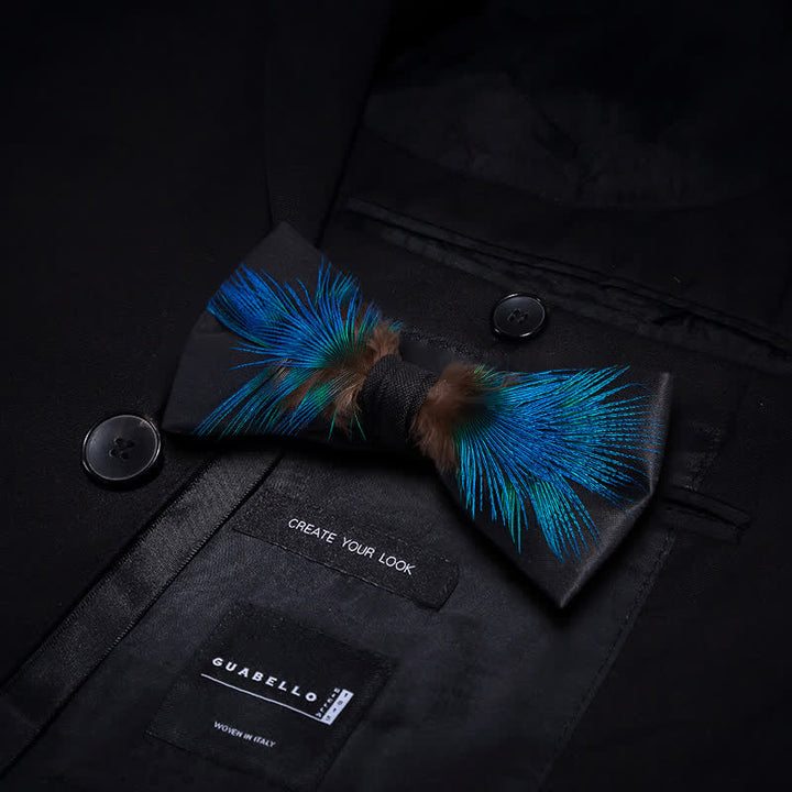 Elegante Blau & Schwarz Federfliege - Blau & Schwarz - image 0